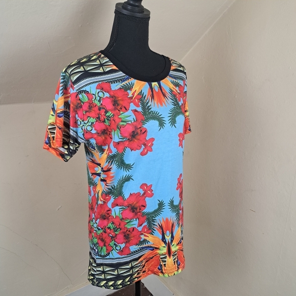 GLAENOHY Paris T Shirt Top Floral Multicolor Size M - Picture 5 of 11